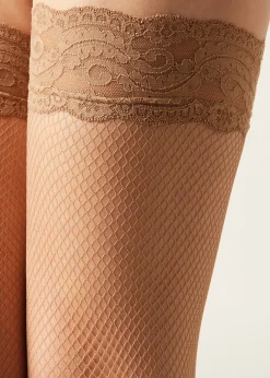 Bas Autofixants Résille Fine Jarretière Dentelle