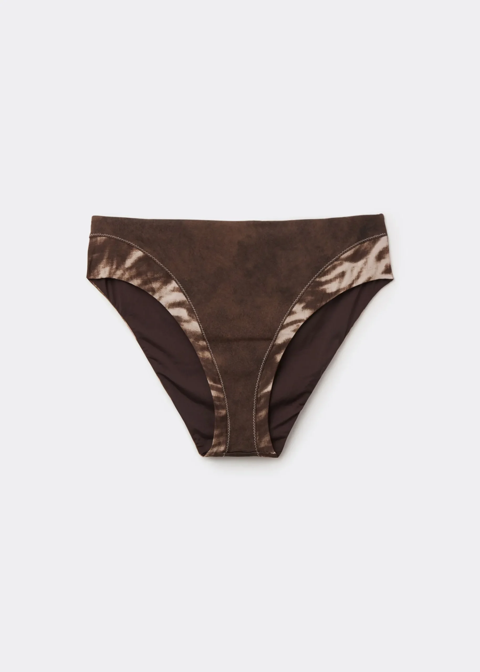 Bas de Bikini Taille Haute Brown Suede