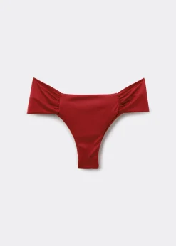 Bas de maillot brésilien avec drapé Shiny Satin