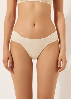Bas de maillot brésilien avec drapé Shiny Satin