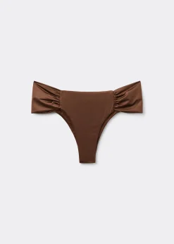 Bas de maillot brésilien avec drapé Shiny Satin