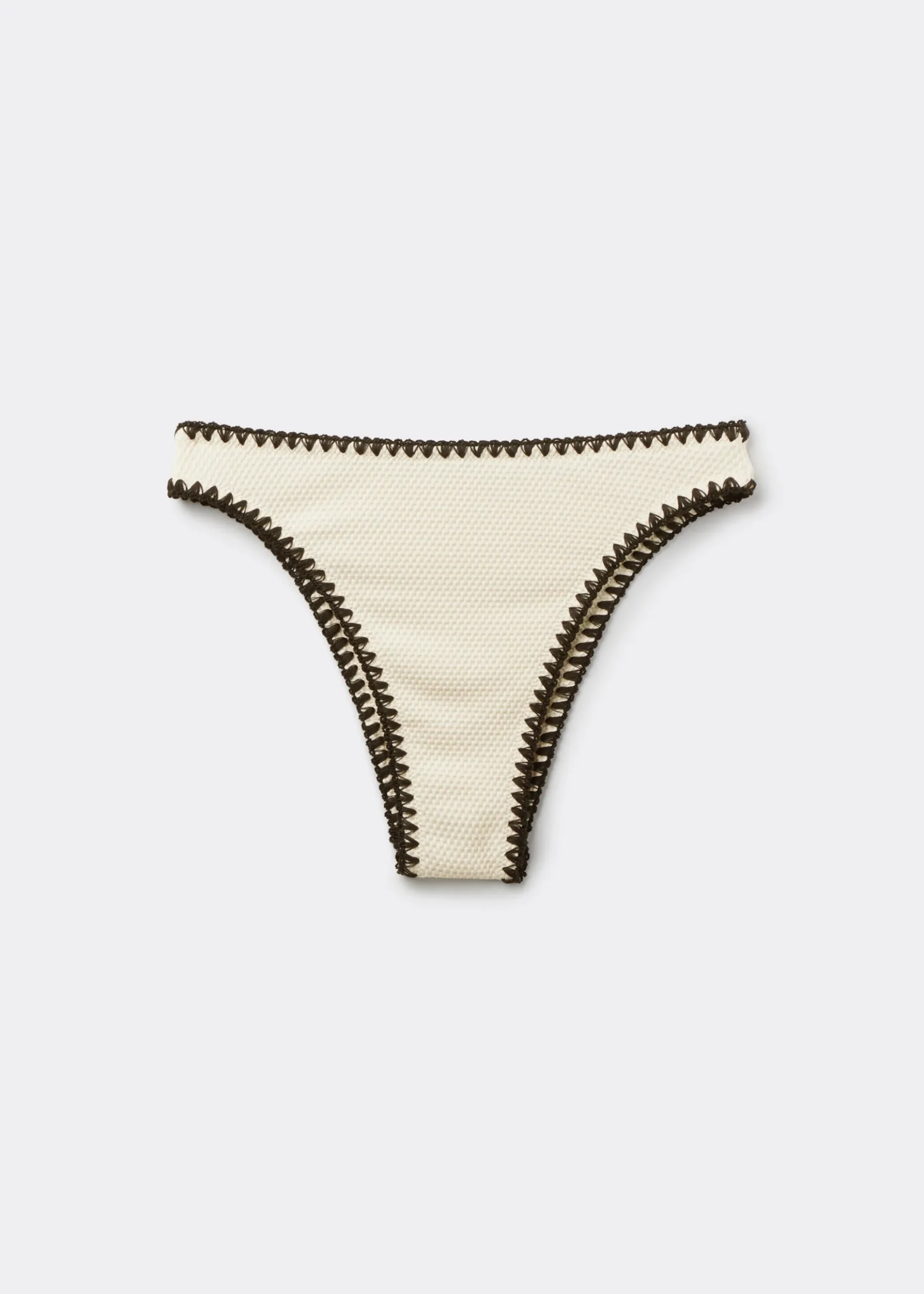 Bas de maillot brésilien taille haute Bicolor Embroidery