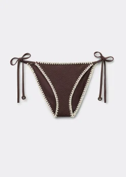Bas de maillot à lanières Bicolor Embroidery