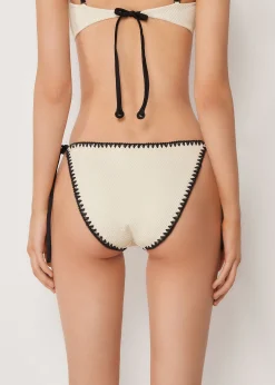 Bas de maillot à lanières Bicolor Embroidery