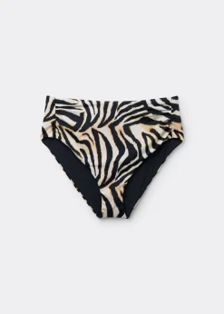 Bas de maillot taille haute Savannah Zebra