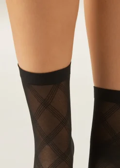 Chaussettes basses à motif losanges