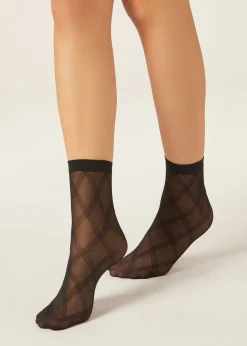 Chaussettes basses à motif losanges