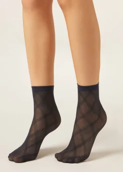 Chaussettes basses à motif losanges