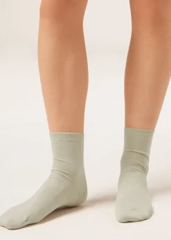 Chaussettes Courtes avec Bordure Travaillée