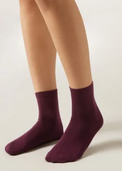 Chaussettes Courtes avec Bordure Travaillée