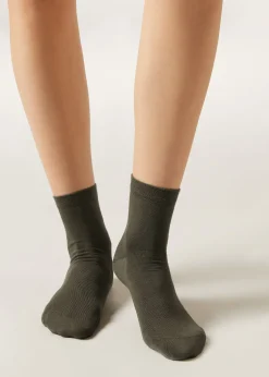 Chaussettes Courtes avec Bordure Travaillée