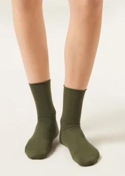 Chaussettes Courtes à Bords Francs en Coton