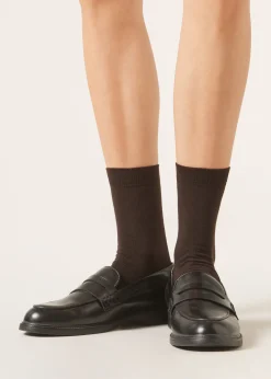 Chaussettes Courtes à Bords Francs en Laine et Coton