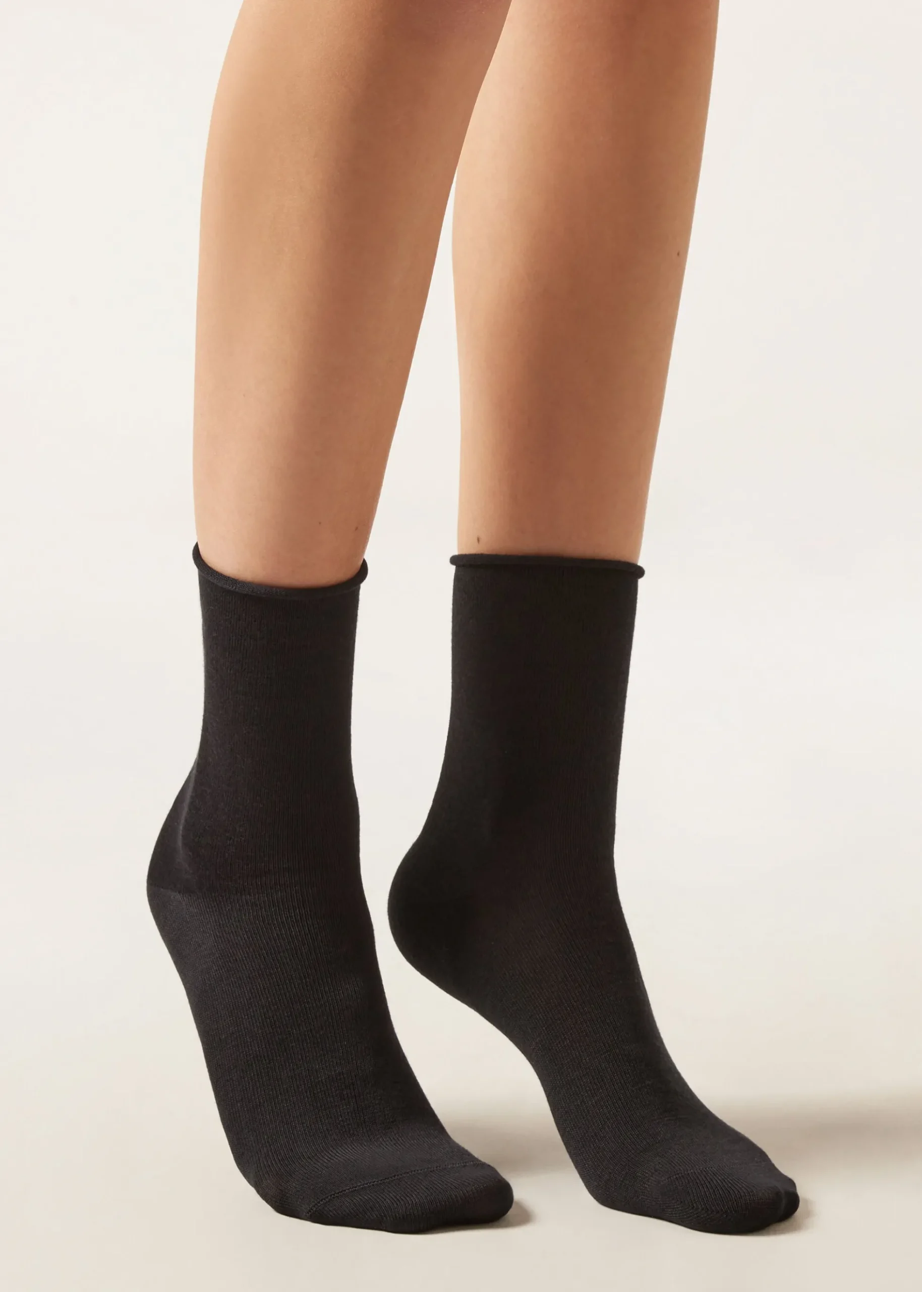 Chaussettes Courtes à Bords Francs en Laine et Coton