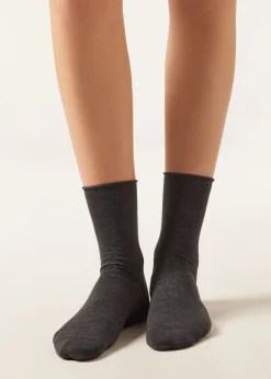 Chaussettes Courtes à Bords Francs en Laine et Coton