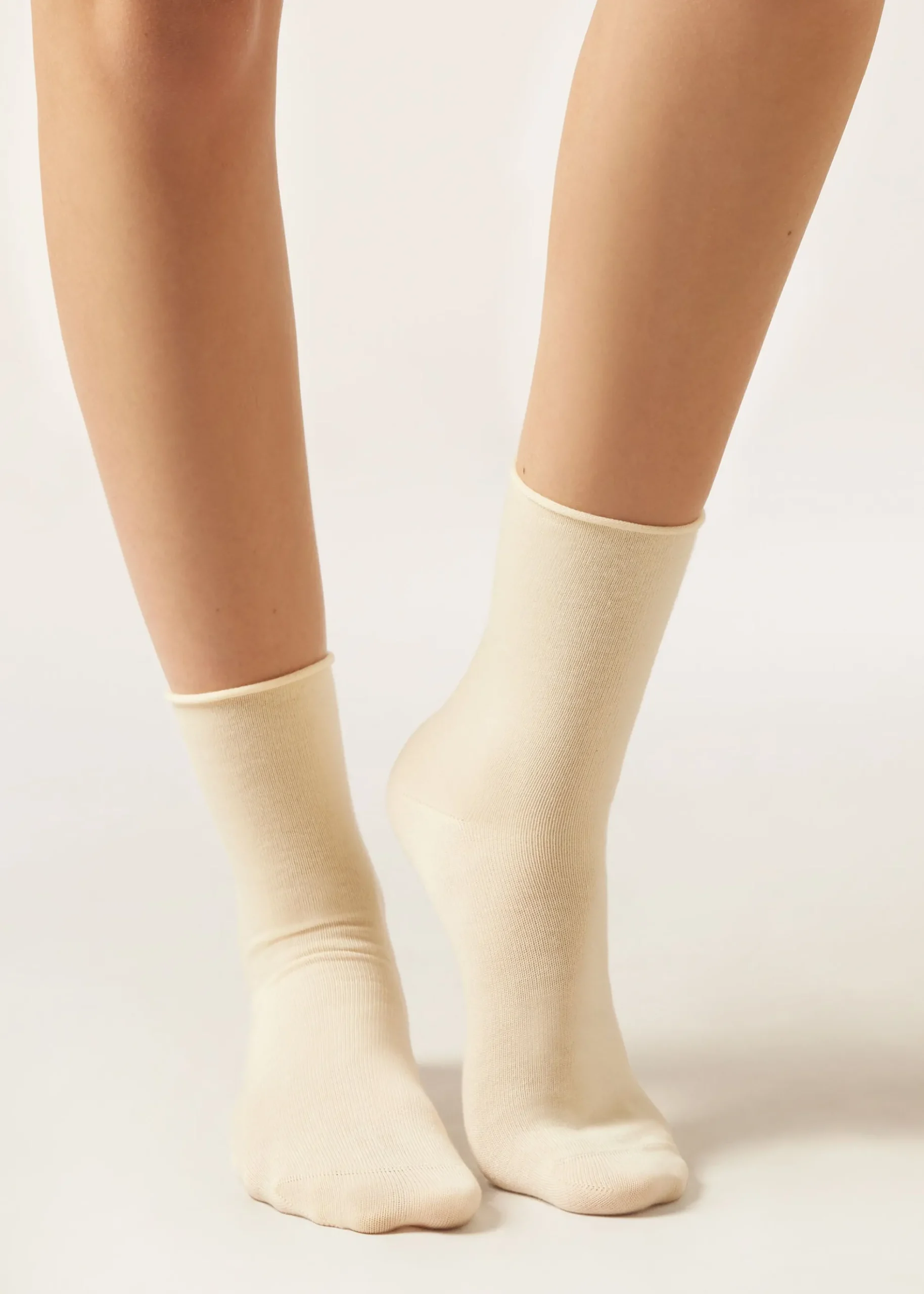 Chaussettes Courtes à Bords Francs en Laine et Coton