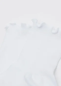 Chaussettes courtes côtelées avec bordure romantique