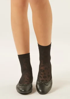 Chaussettes Courtes Transparentes à Motif Animal