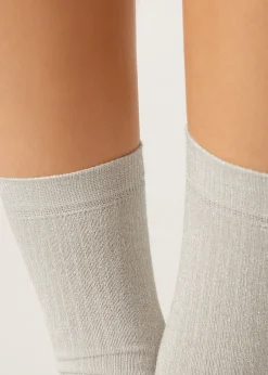 Chaussettes côtelées glitter