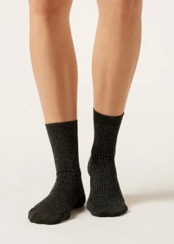Chaussettes côtelées glitter