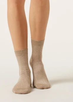 Chaussettes côtelées glitter