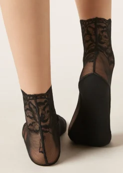 Chaussettes en tulle et dentelle