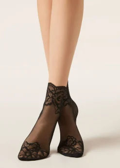 Chaussettes en tulle et dentelle