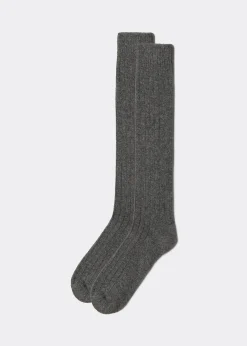 Chaussettes hautes avec laine et cachemire