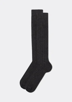 Chaussettes hautes avec laine et cachemire