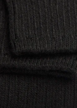 Chaussettes hautes côtelées en laine avec cachemire