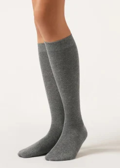 Chaussettes Hautes en Cachemire et avec Paillettes