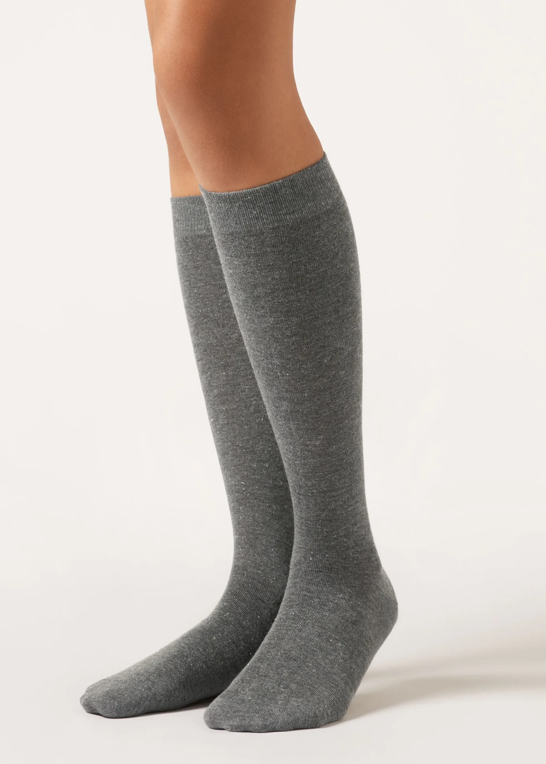 Chaussettes Hautes en Cachemire et avec Paillettes