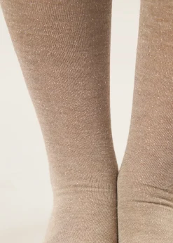 Chaussettes Hautes en Cachemire et avec Paillettes