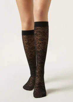 Chaussettes Hautes en Dentelle