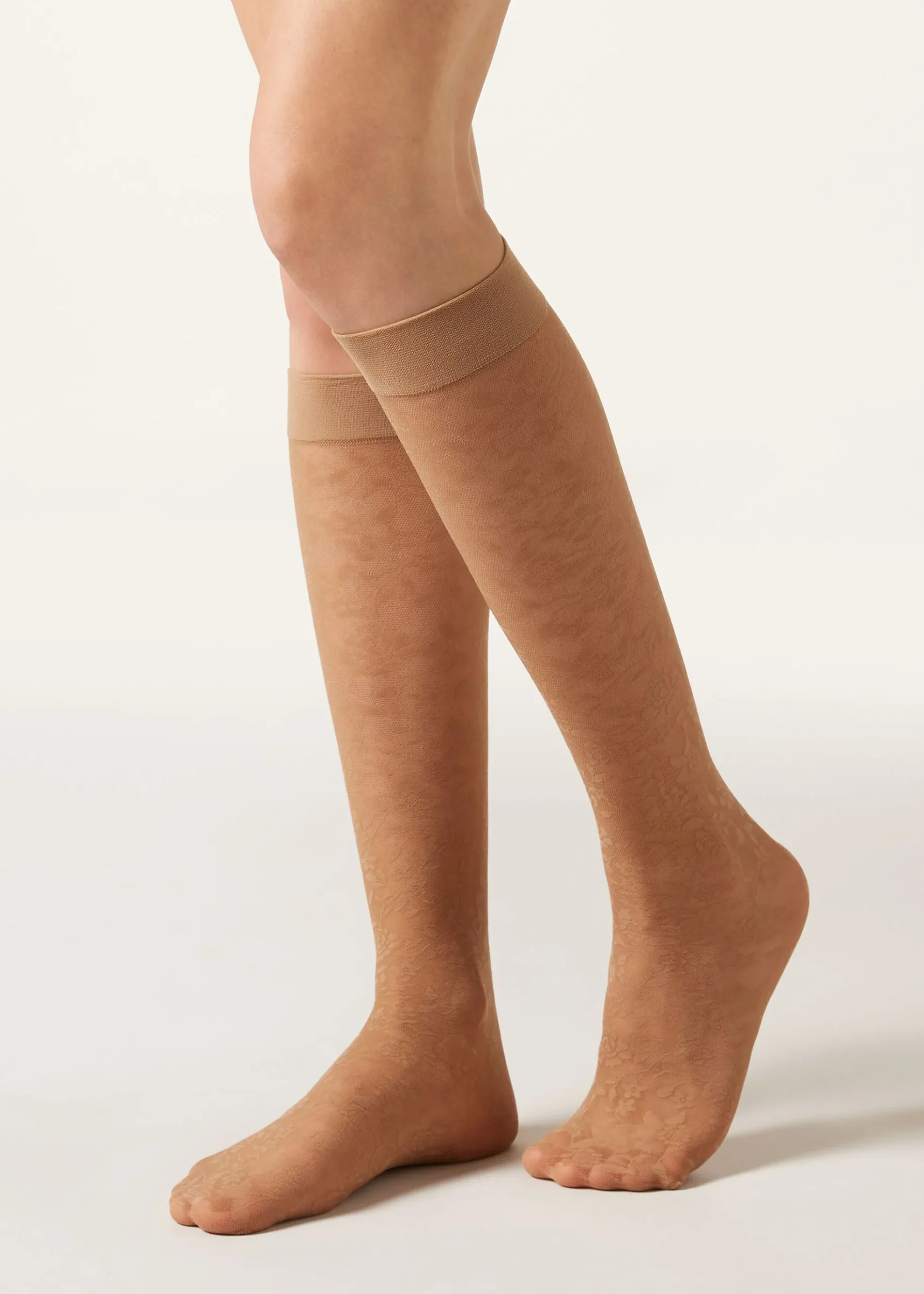 Chaussettes Hautes en Dentelle