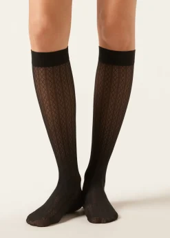 Chaussettes hautes à losanges