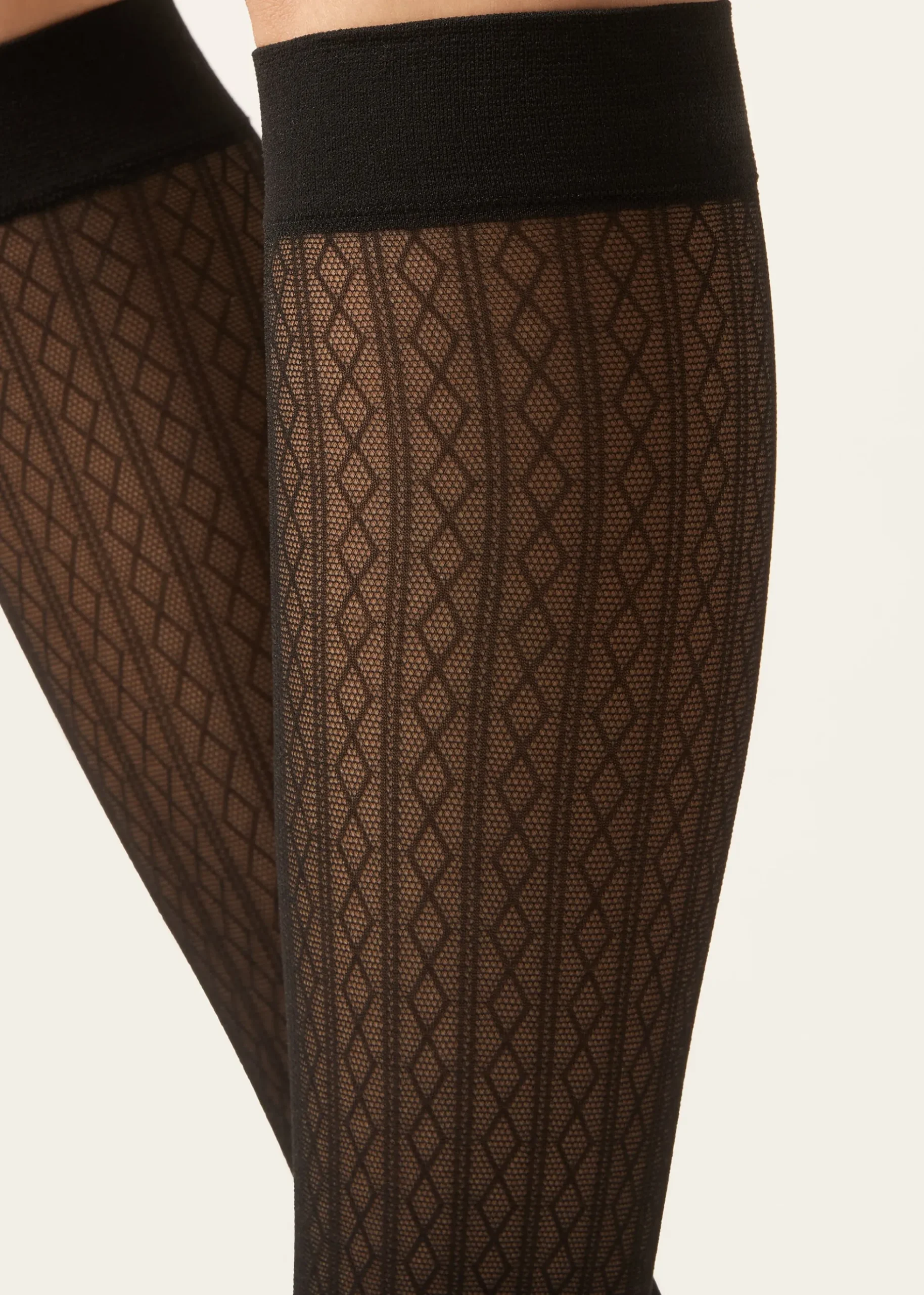Chaussettes hautes à losanges