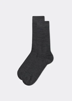 Chaussettes homme courtes en laine et coton