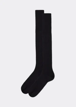 Chaussettes longues côtelées pour homme avec fil d’Écosse