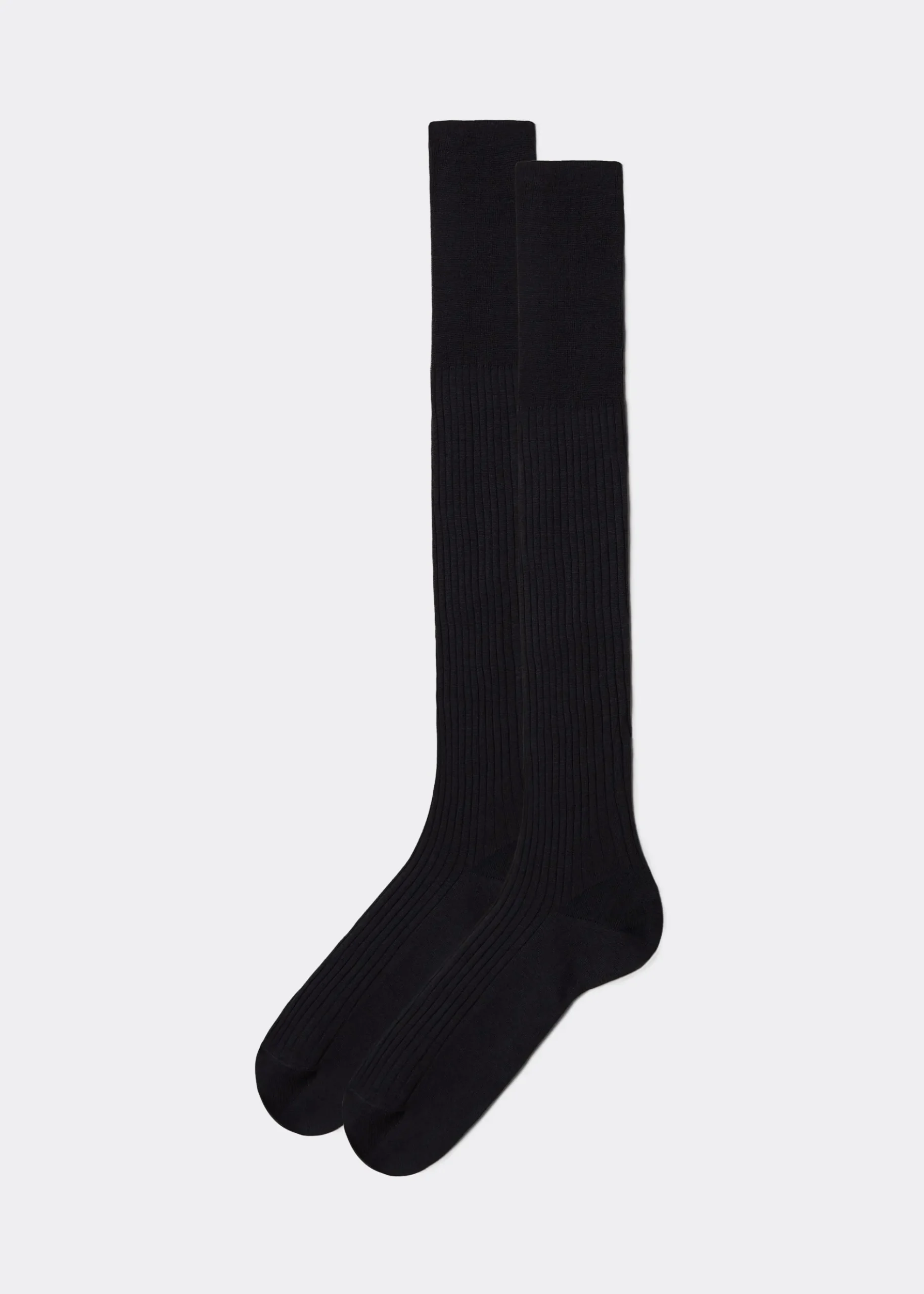Chaussettes longues côtelées pour homme avec fil d’Écosse
