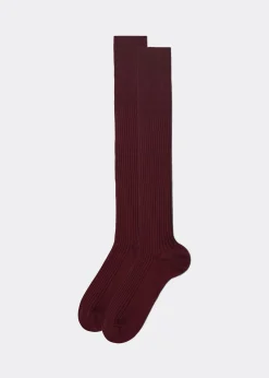 Chaussettes longues côtelées pour homme avec fil d’Écosse