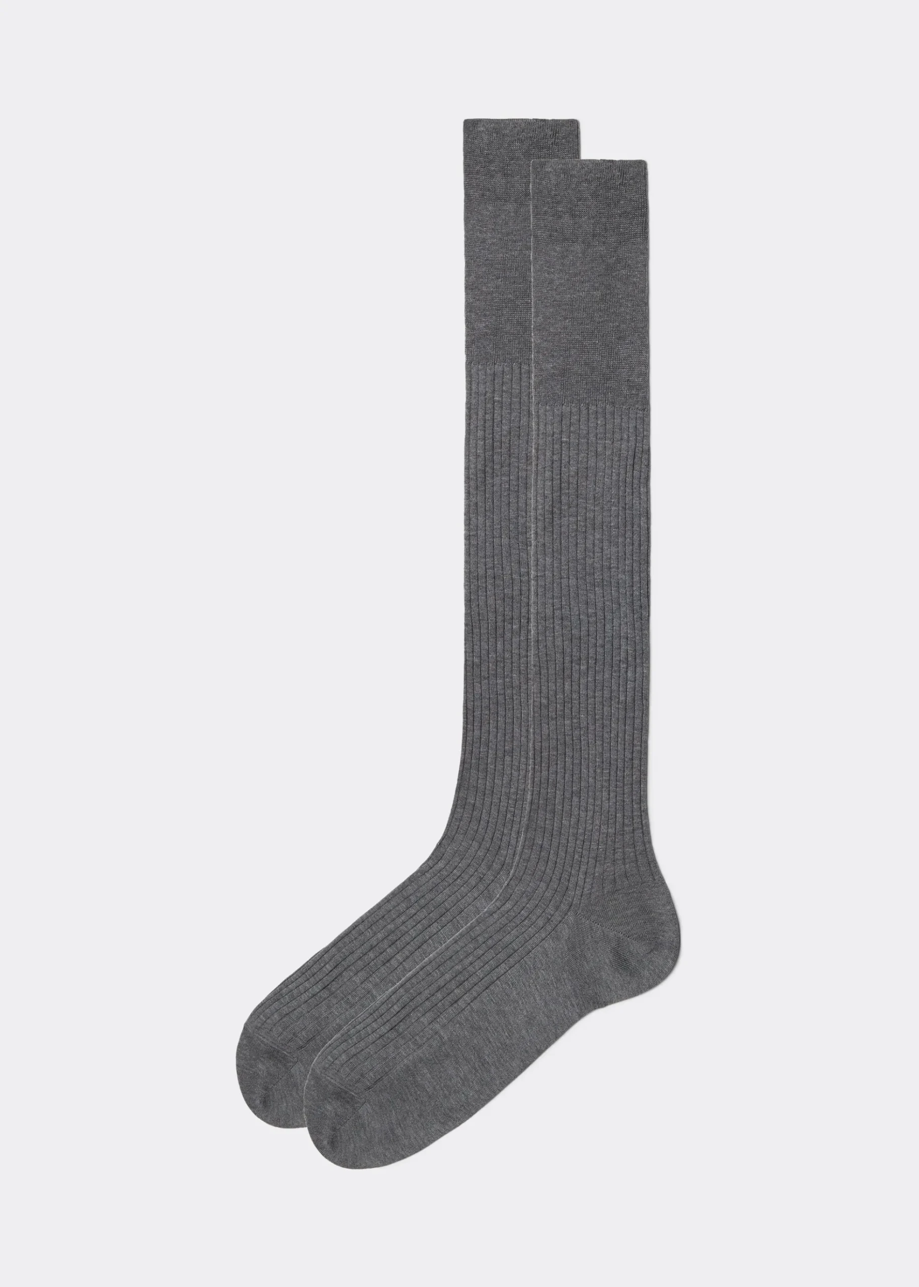 Chaussettes longues côtelées pour homme avec fil d’Écosse