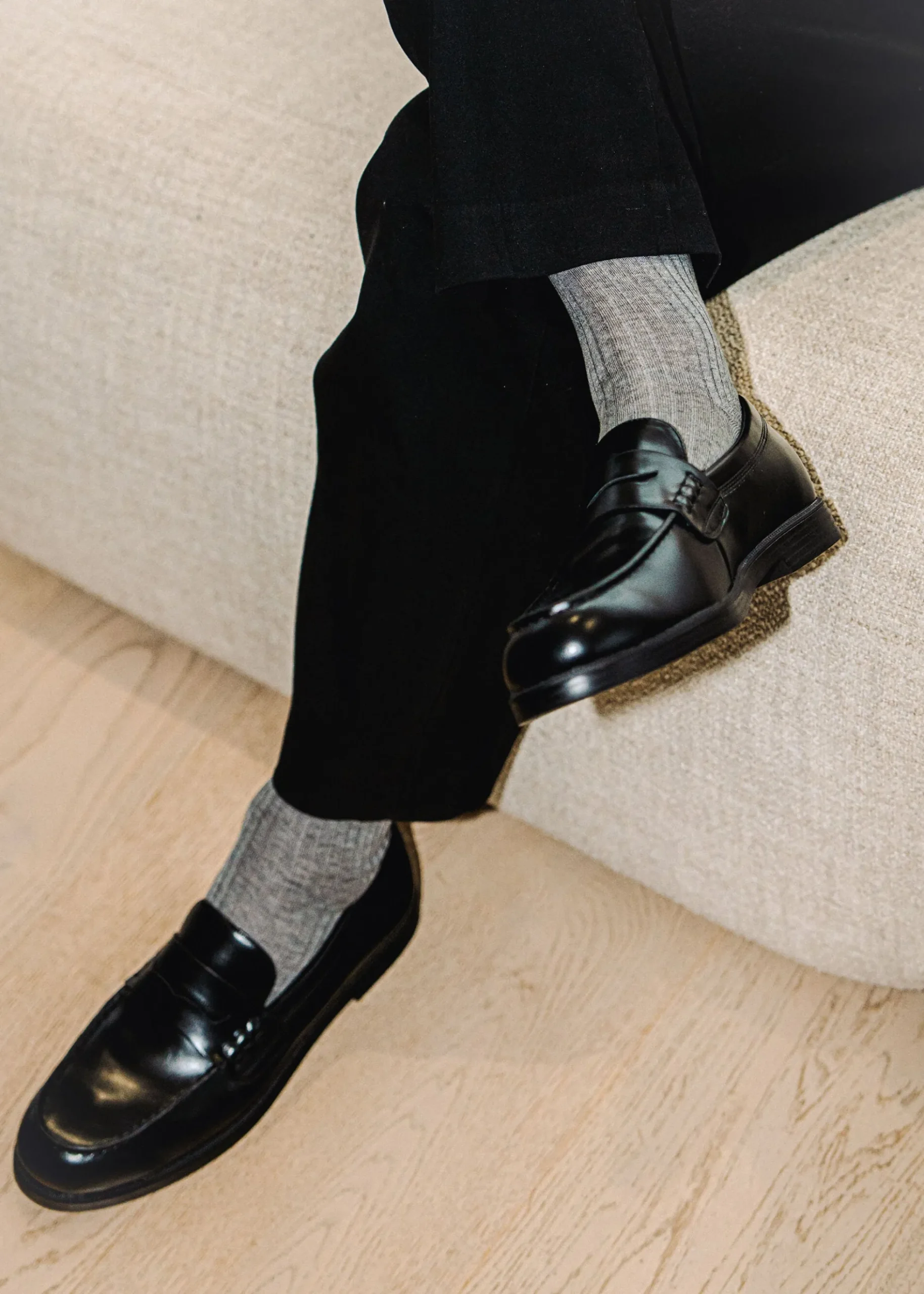 Chaussettes longues côtelées pour homme avec fil d’Écosse