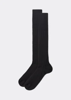 Chaussettes longues côtelées pour homme avec fil d’Écosse