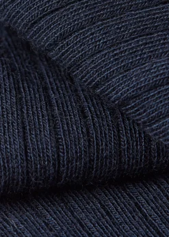 Chaussettes longues en cachemire côtelées