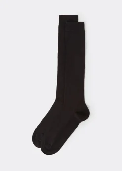 Chaussettes longues pour homme en coton extensible