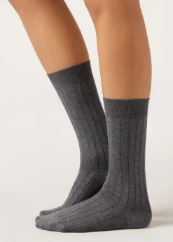 Chaussettes Mi-hautes Côtelées