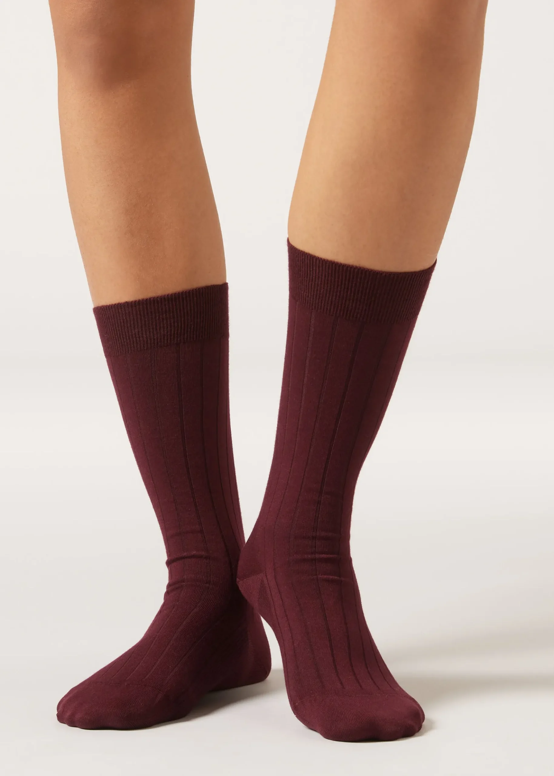 Chaussettes Mi-hautes Côtelées