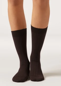 Chaussettes Mi-hautes Côtelées