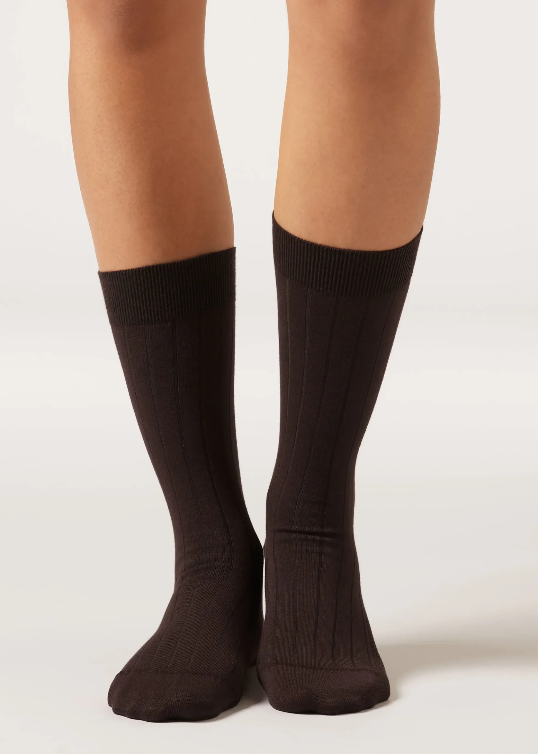 Chaussettes Mi-hautes Côtelées